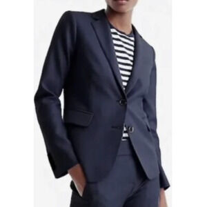 J Crew Navy Super 120's Classic Business Blazer Jacket Size 14/16 Womens